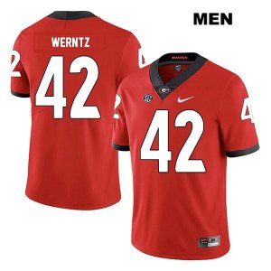 Men's Georgia Bulldogs NCAA #42 Mitchell Werntz Nike Stitched Red Legend Authentic College Football Jersey PPL5754AP